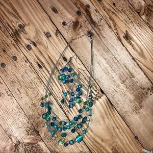 (3/$25) Beaded Wire Necklace and Earrings Set